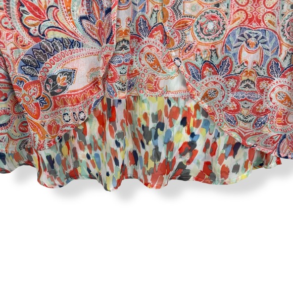 Womens Chiffon Paisley Sleeveless Top Size Small Boho Hippie Colorful Flowy - Picture 9 of 9